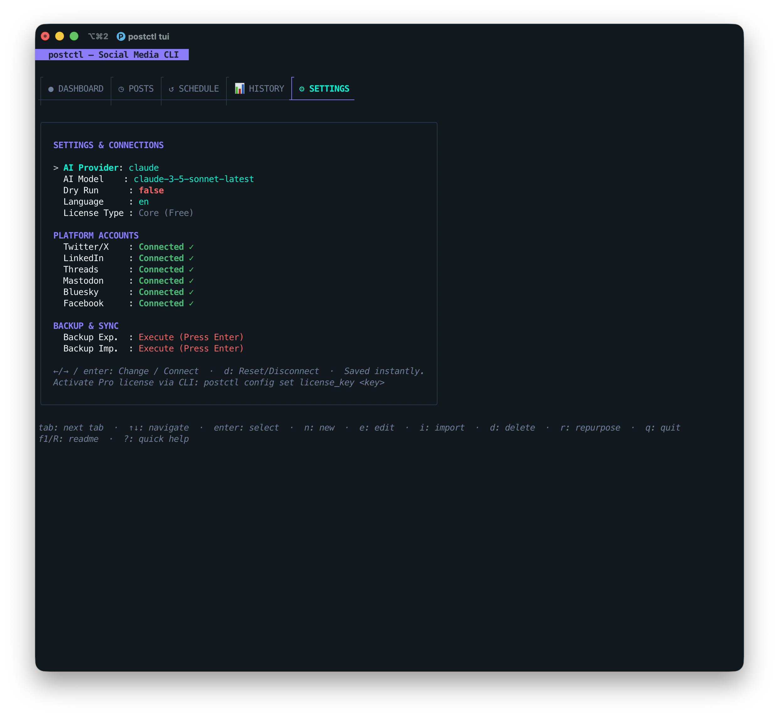 Settings